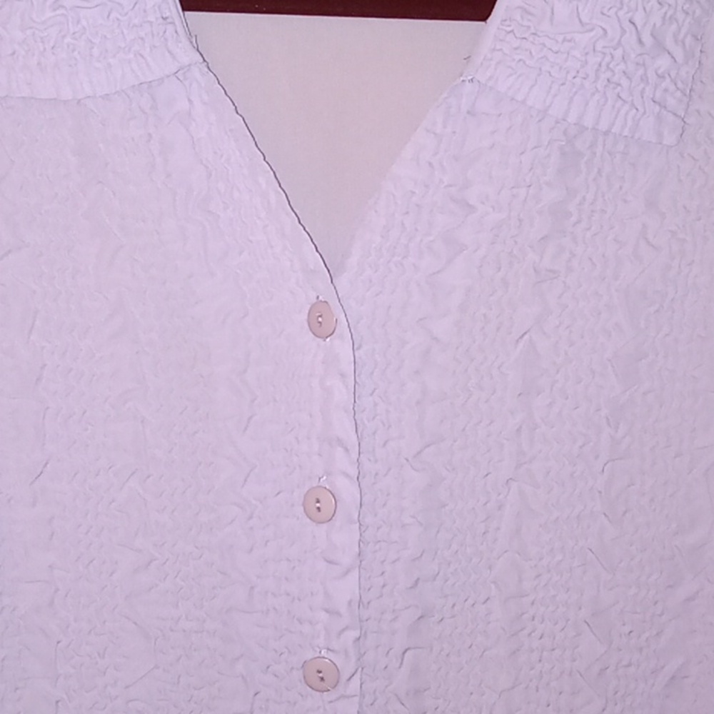 Maggie Sweet Pleated Blouse, Lavender, Sheer, Women's Size Medium, Pre-owned - Picture 4 of 5